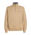 Polo Ralph Lauren Mesh-knit Cotton Quarter-zip Sweater In Neutral