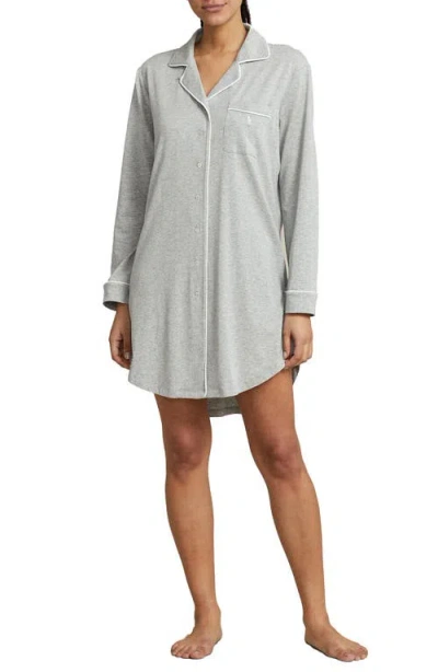 Polo Ralph Lauren Cotton Blend Sleepshirt In Gray
