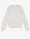 Polo Ralph Lauren Cotton Blend Sweater With Embroidered Logo On The Front In White