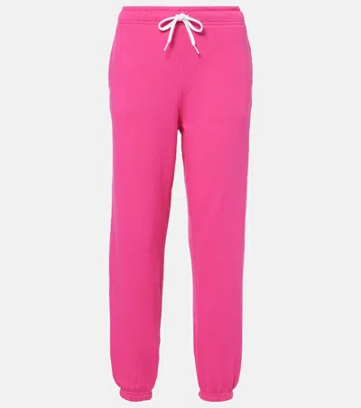 Polo Ralph Lauren Cotton-blend Sweatpants In Bright Pink