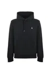 Polo Ralph Lauren Hooded Sweatshirt With Embroidered Pony In Black