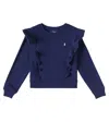 Polo Ralph Lauren Kid - Ruffled Sweatshirt In Blue