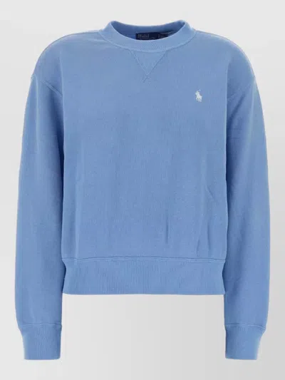 Polo Ralph Lauren Cotton Blend Sweatshirt Crew Neck Style In Blue