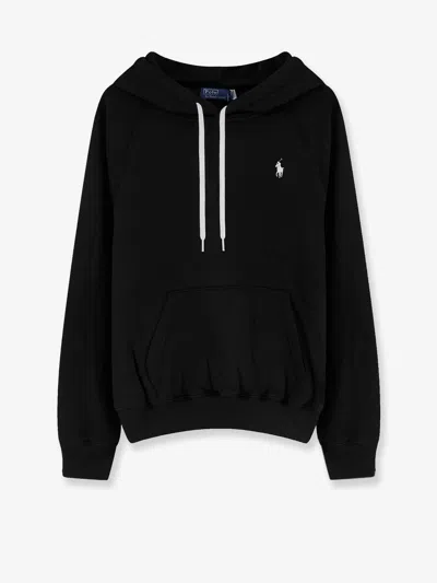 Polo Ralph Lauren Cotton Blend Sweatshirt With Embroidered Logo In Black