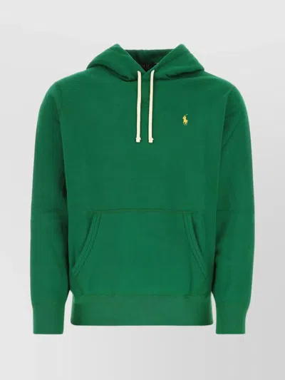 Polo Ralph Lauren Cotton Blend Sweatshirt With Front Pouch Pocket In Green