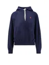 Polo Ralph Lauren Shrunken Fit Fleece Hoodie In Blue