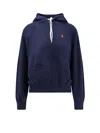 Polo Ralph Lauren Shrunken Fit Fleece Hoodie In Blue