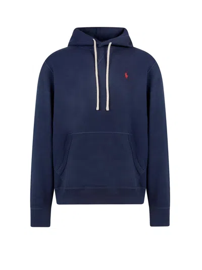 Polo Ralph Lauren Cotton Blend Sweatshirt With Iconic Embroidery In Blue