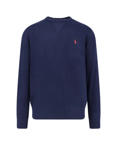 Polo Ralph Lauren Cotton Blend Sweatshirt With Logo In Blue