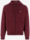 Polo Ralph Lauren Cotton Blend Sweatshirt With Logo In Burgundy