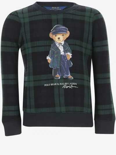 POLO RALPH LAUREN COTTON BLEND SWEATSHIRT WITH POLO BEAR