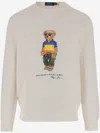 Polo Ralph Lauren White Cotton Blend Polo Bear Sweatshirt In White