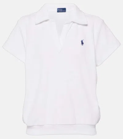 Polo Ralph Lauren Cotton-blend Terry Polo Shirt In White