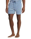 Polo Ralph Lauren Cotton Blend Terry Regular Fit Sleep Shorts In Dlt Bl/wh