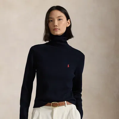Polo Ralph Lauren Cotton-blend Turtleneck In Hunter Navy