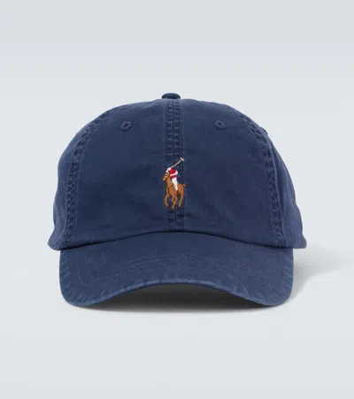 Polo Ralph Lauren Logo-embroidered Cotton-blend Twill Baseball Cap In Blue
