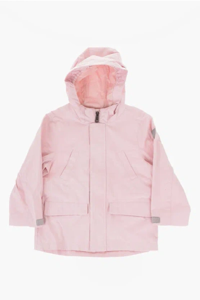 Polo Ralph Lauren Cotton Blend Utility Jacket With Hood And Hodden Closure In Pink