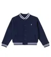 Polo Ralph Lauren Fleece Baseball Jacket In Blue