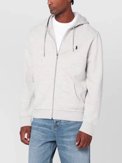 POLO RALPH LAUREN COTTON BLEND ZIP SWEATSHIRT WITH DRAWSTRING HOOD