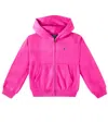 Polo Ralph Lauren Cotton-blend Zip-up Hoodie In Pink