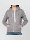 Polo Ralph Lauren Cotton Blend Zip Up Sweatshirt With Hood In Gray