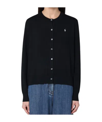 Polo Ralph Lauren Polo Pony Cardigan With Embroidery In Black
