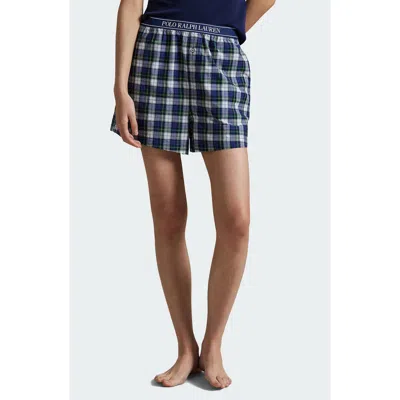 Polo Ralph Lauren Cotton Boxer Pajama Shorts In Blue