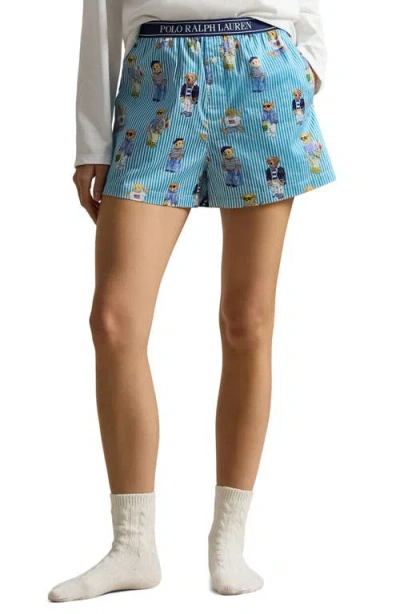 Polo Ralph Lauren Cotton Boxer Pajama Shorts In Blue