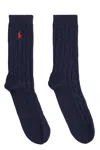 Polo Ralph Lauren Cotton Braided Socks In Blue