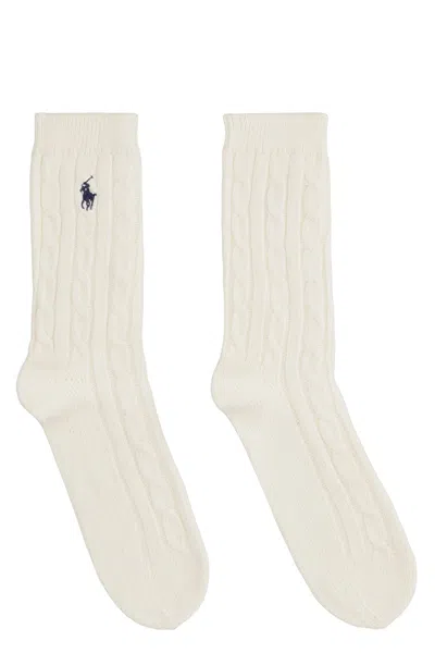 Polo Ralph Lauren Cotton Braided Socks In White