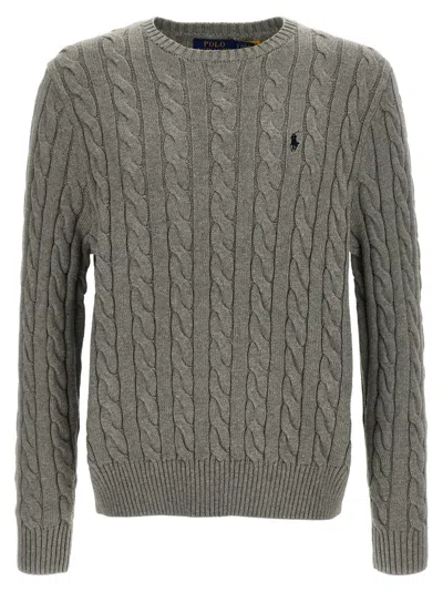Polo Ralph Lauren Wool And Cashmere Cable-knit Sweater In Gray