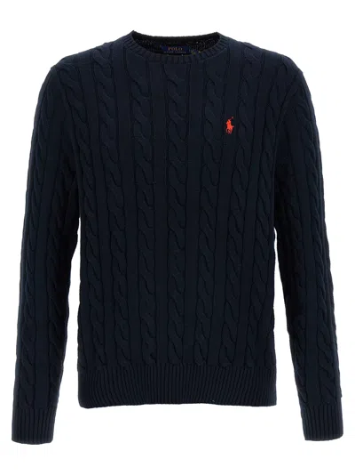 Polo Ralph Lauren Cotton Braided Jumper Jumpers And Cardigans Blue