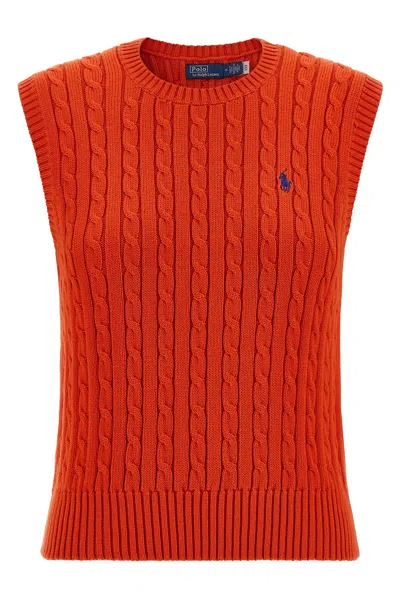 Polo Ralph Lauren Cotton Braided Vest In Red