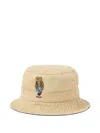 Polo Ralph Lauren Polo Bear Twill Bucket Hat In Brown