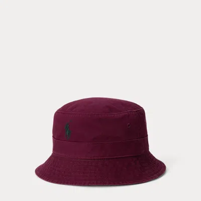 Polo Ralph Lauren Cotton Bucket Hat In Classic Wine