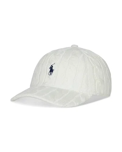 Polo Ralph Lauren Cable Stitch Baseball Cap In White