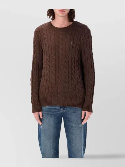 POLO RALPH LAUREN COTTON CABLE KNIT CREWNECK SWEATER