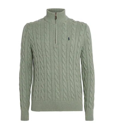 Polo Ralph Lauren Cotton Cable Knit Half-zip Sweater In Multi