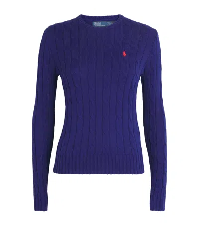 Polo Ralph Lauren Cotton Cable-knit Julianna Sweater In Purple