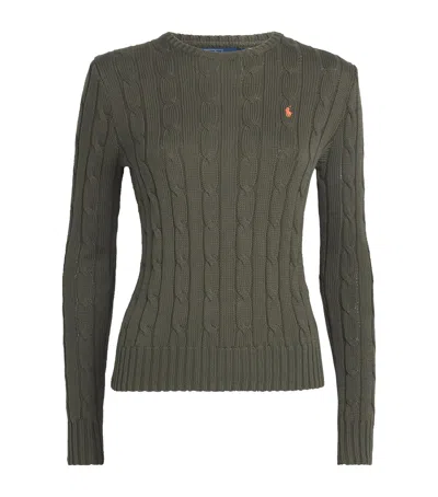 Polo Ralph Lauren Cotton Cable-knit Julianna Sweater In Green