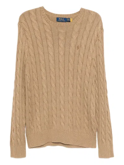 Polo Ralph Lauren Cotton Cable-knit Jumper In Brown