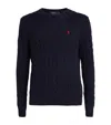 Polo Ralph Lauren Navy Blue Cable-knit Crew-neck Sweater In Blue