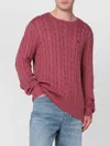 Polo Ralph Lauren Prune Juice Coloured Cotton Cable-knit Jumper In Pink