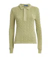 Polo Ralph Lauren Cotton Cable-knit Long-sleeve Polo Shirt In Green