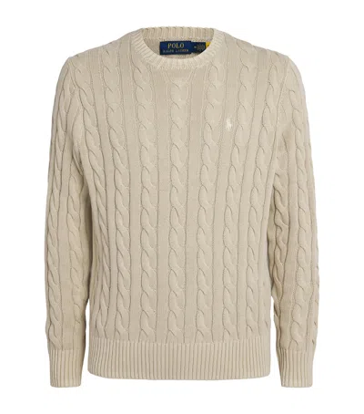 Polo Ralph Lauren Cotton Cable-knit Sweater In Neutral