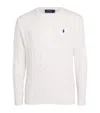 Polo Ralph Lauren Textured Cable Knit Sweater With Round Neckline And Fitted Silhouette In White