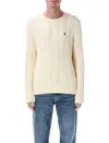 Polo Ralph Lauren Maglia In Cotone A Trecce Regular-fit Sweater In Neutral