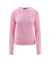 Polo Ralph Lauren Cotton Jersey With Braid Processing In Pink