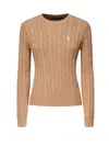 Polo Ralph Lauren Cotton Cable Knit Sweater In Sand