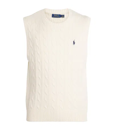 Polo Ralph Lauren Cotton Cable-knit Sweater Vest In Neutral